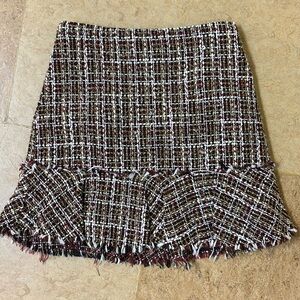 Alya Brown and White Tweed Skirt